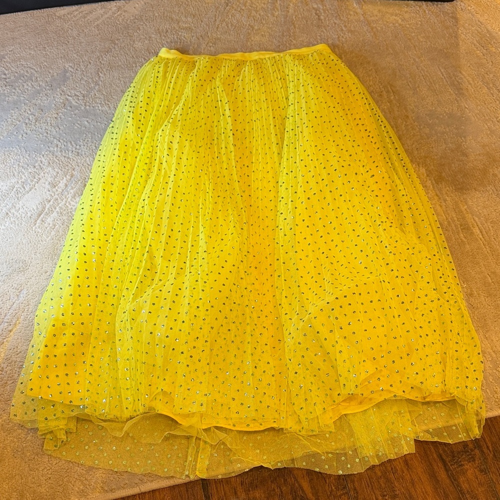 J. Crew Yellow Tulle Skirt with Sparkling Accents